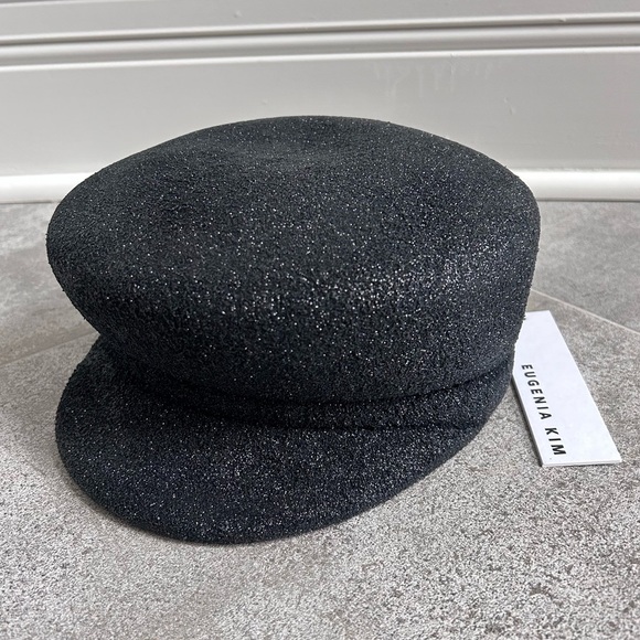 Eugenia Kim Accessories - Eugenia Kim Sabrina Wool Sparkly Hat Women's Black Beret one size adjustable NWT